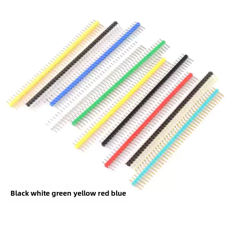 200Pcs 2.54mm 1*40P Iron needle Color single row needle single row straight needle white red blue yellow green