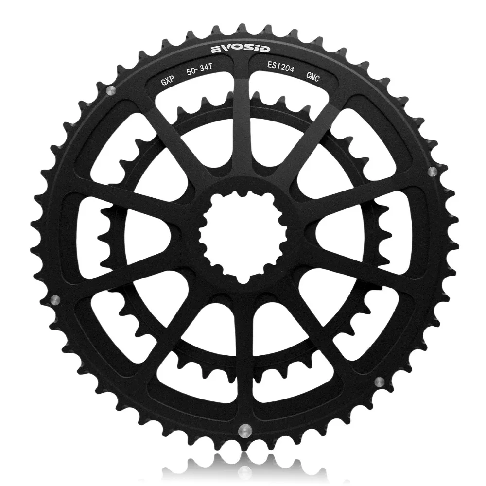 EVOSID 50-34T 52-36T 53-39T MTB Road Bike Double Chainrings 11/12 Speed Folding Chainring 24 Speed Hollow Crank Daisy Chainrings