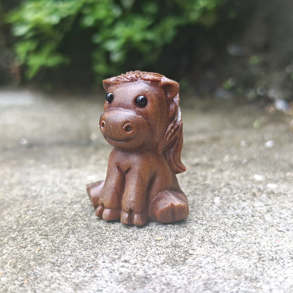 1.1 Inch Wooden Horse Ornament, Ethnic Style, Simple Style, Suitable for Holiday Decorations, Home Decorations, Christmas Decorations, Tabletop Decorations, Living Room, Party Decorations