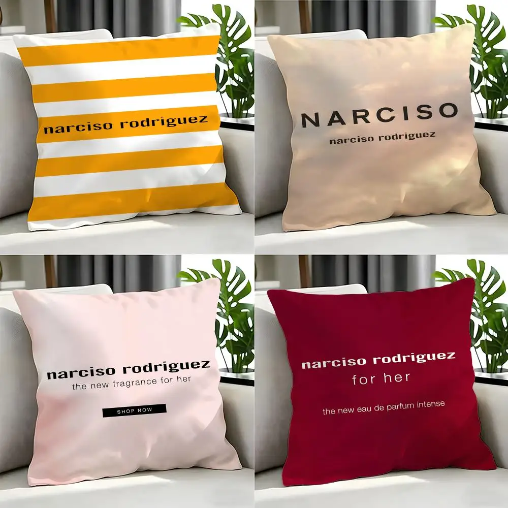 Funda de cojín con fragancia Narciso Rodriguez, juego de fundas de cojín de 4 piezas, 50x50, 45x45, 40x40, funda de almohada decorativa para sofá, decoración del hogar