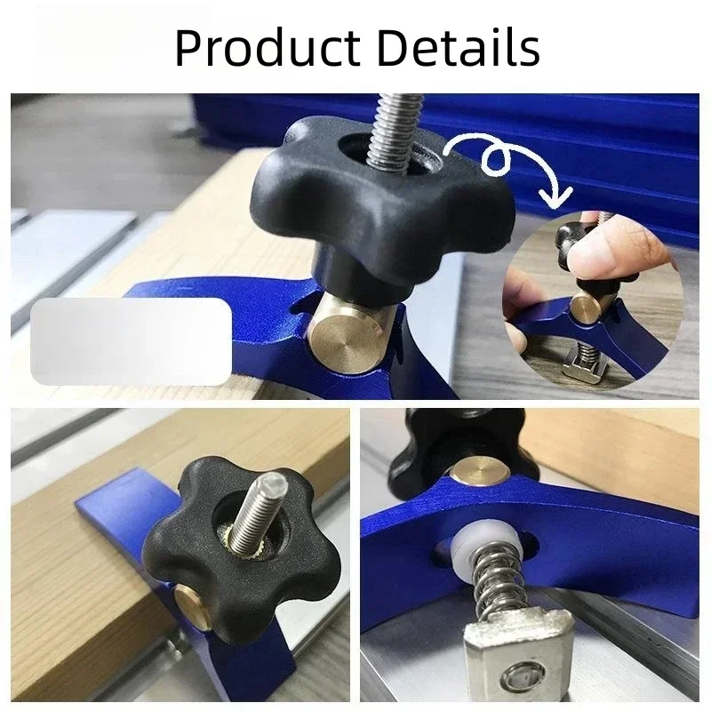 Porca para T Rail Clamp Set, T-Track, Alumínio Mini Clamp Set, Carpintaria Router, Saw Drill, 1 Pc