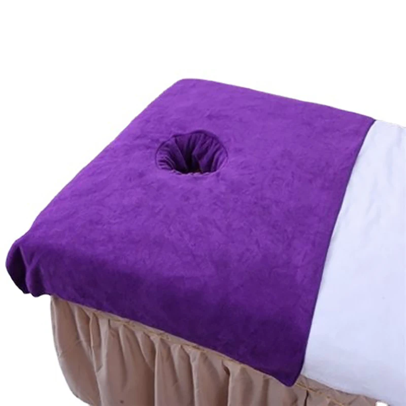 Toalla facial de planchado para mesa de masaje, Bandana con agujero para cama, cama cosmética, cubierta de toalla con agujero para cara, SPA de belleza, 50x80cm/60x90cm