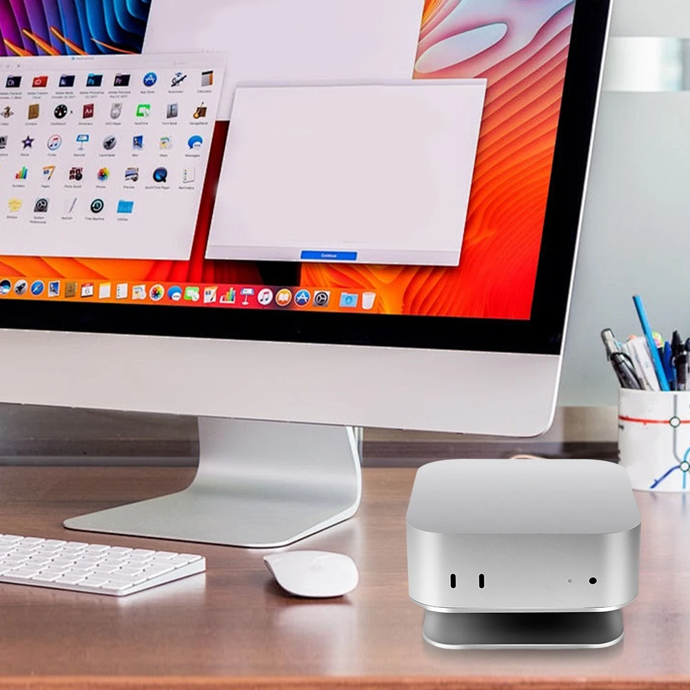 Металлическая подставка для Mac Mini M4/M4 Pro, настольный держатель, вентиляция, рассеивание тепла, охлаждающий кронштейн, базовый держатель, стеллаж для хранения