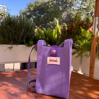 1 Dopamine Color Knitted Phone Bag, Portable Commuter Crossbody Bag for Women, Multicolor - Image 2