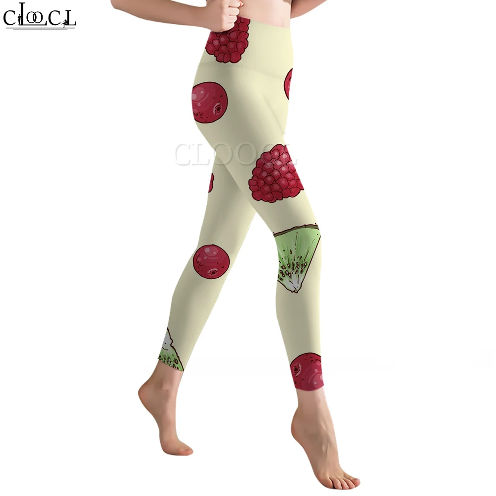 CLOOCL Mode Casual Dames Legging Heerlijk Fruitpatroon 3D Print Workout Broek Naadloze Legging Yoga Broek Sportkleding