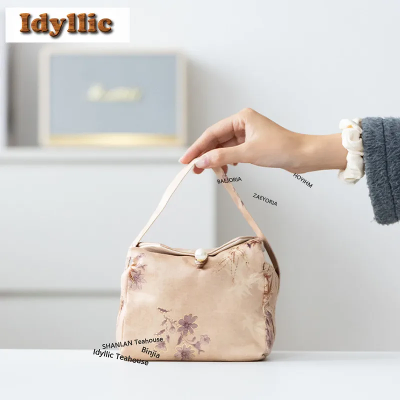 Brokat-Teekannenwärmer: Antike Teekannen-Schutztasche, Teekannen-Handtasche, Reise-Teeservice-Tasche, Geschirr-Accessoires, Ornamente