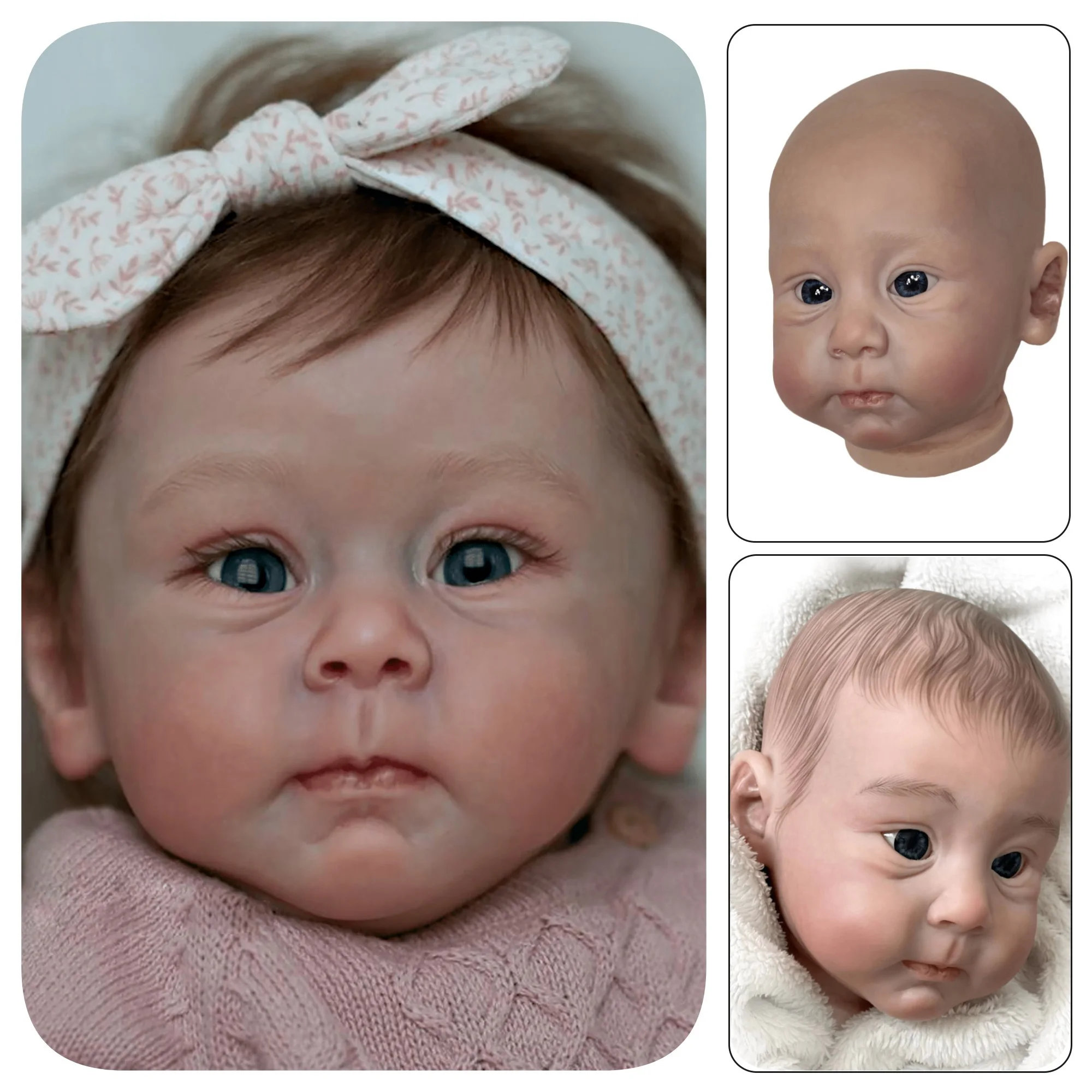 22 Inch Painted Huxley Reborn Doll Kits Open Eyes Handmade Bebe Rebron Lifelike Painted Newborn Doll Bonecas Infantil Meninas