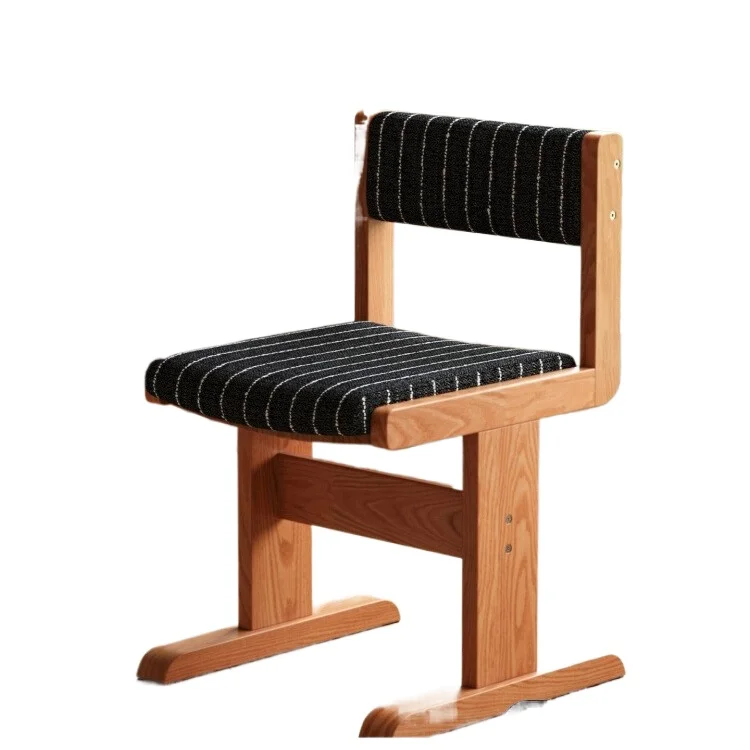 

Dining chair medieval solid wood back chair Bauhaus home casual coffee milk tea shop designer minimalist