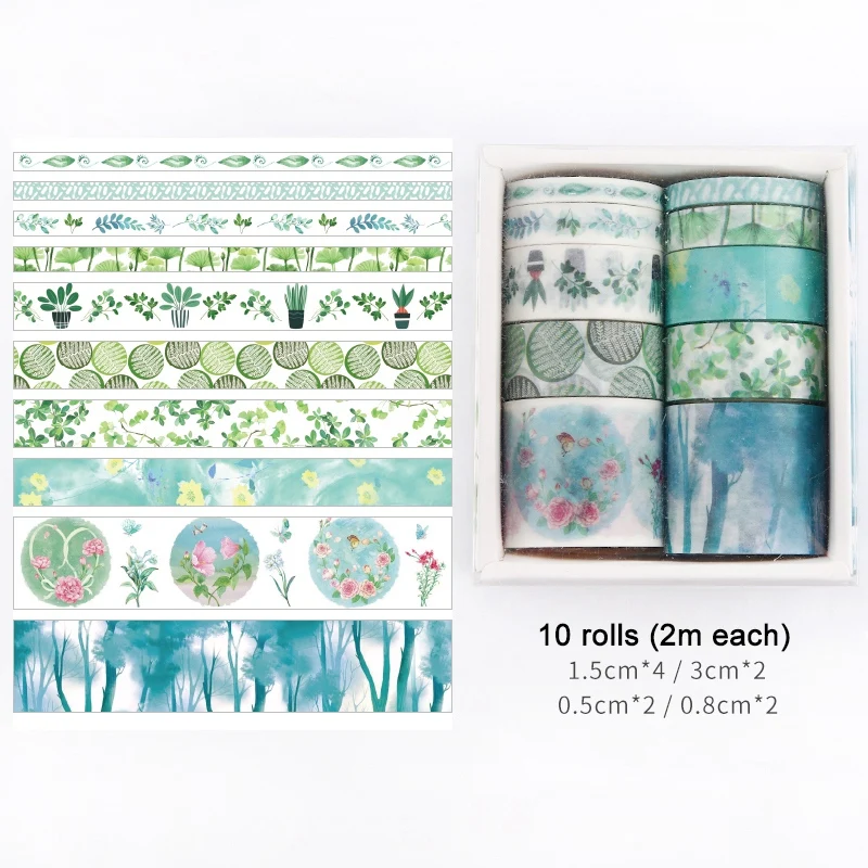 10 pz/set Set di nastri decorativi Kawaii Washi adesivi di carta giapponesi fornitura di Scrapbooking di cancelleria giapponese