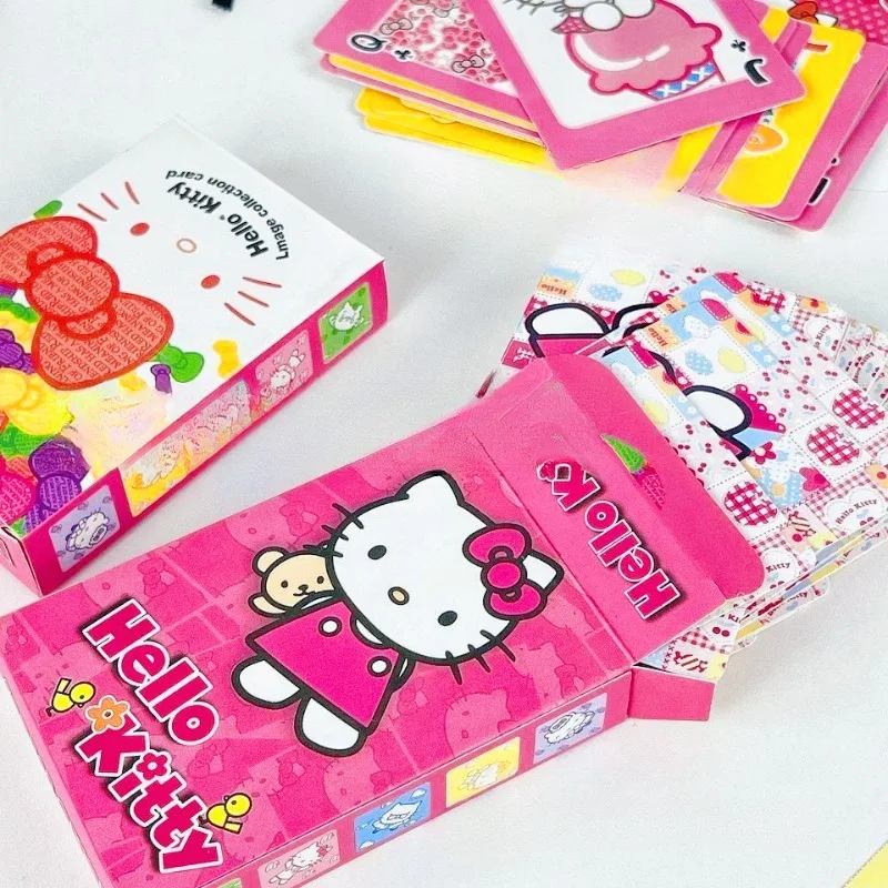 

Kawaii Sanrio Hello Kitty Cartoon Avatar Playing Cards Family Reunion Travel Casual Toy Card Games Toy Deck Collection
