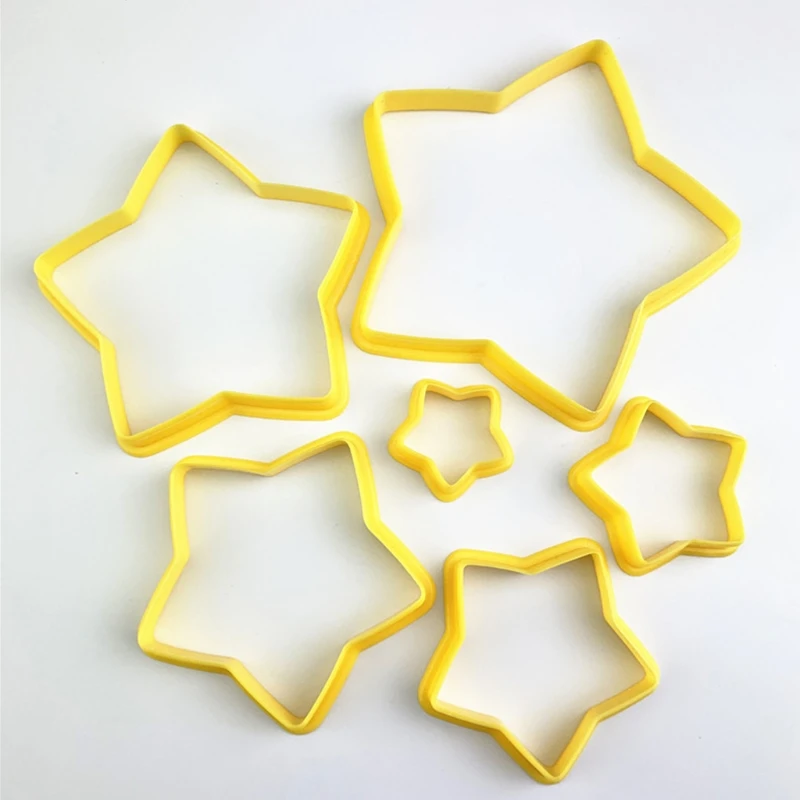 Set of 6 Christmas Type Cookie Cutter Molds Star Fondant Cake Biscuit Mold Dropsale