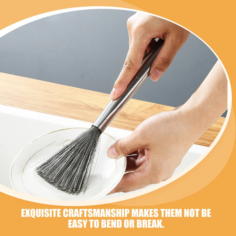 3pcs Pot Cleaning Brush Stainless Steel Scrubber For Pans Dishes Wok Cookware Non-Scratch Dishwashing Tool Kitchen Gadgets