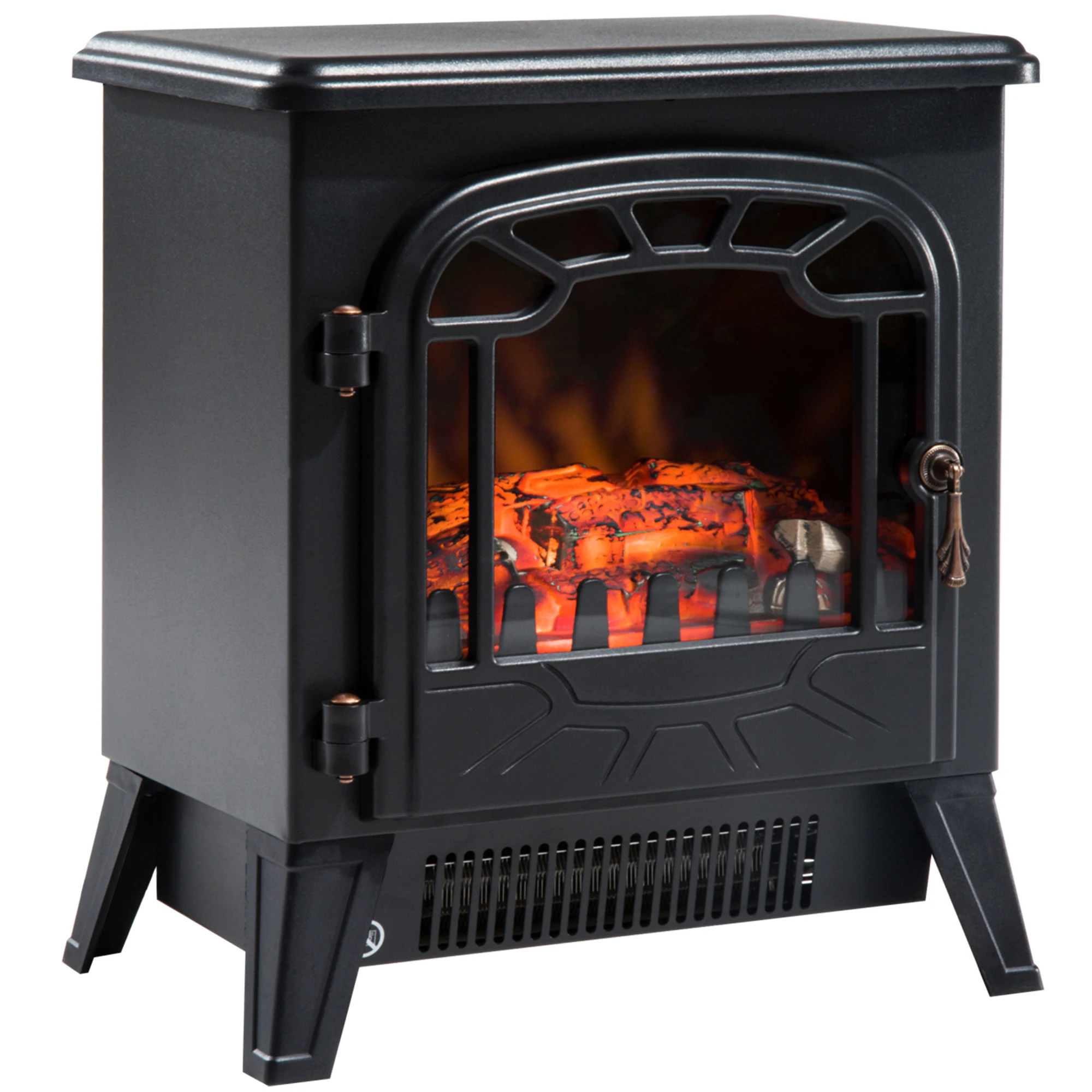 HOMCOM Portable Electric Fireplace 900W/1800W Flame Effect 36x25,5x41,5cm