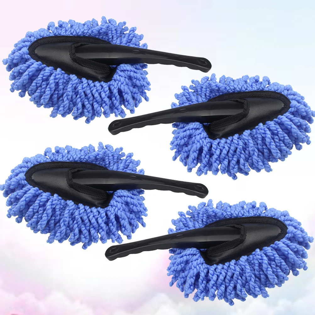 4 Pcs Car Waxing Brush Dust Cleaning Supplies Auto Cleaner Dash Automatic Detergent