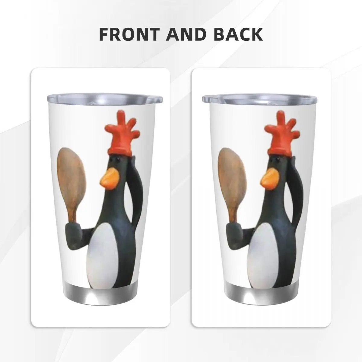 Wallace Gromit Feathers Mcgraw Penguin Tumbler Vacuum Insulated Thermal Cup Stainless Steel Smoothie Tea Mug Spill Proof, 20oz