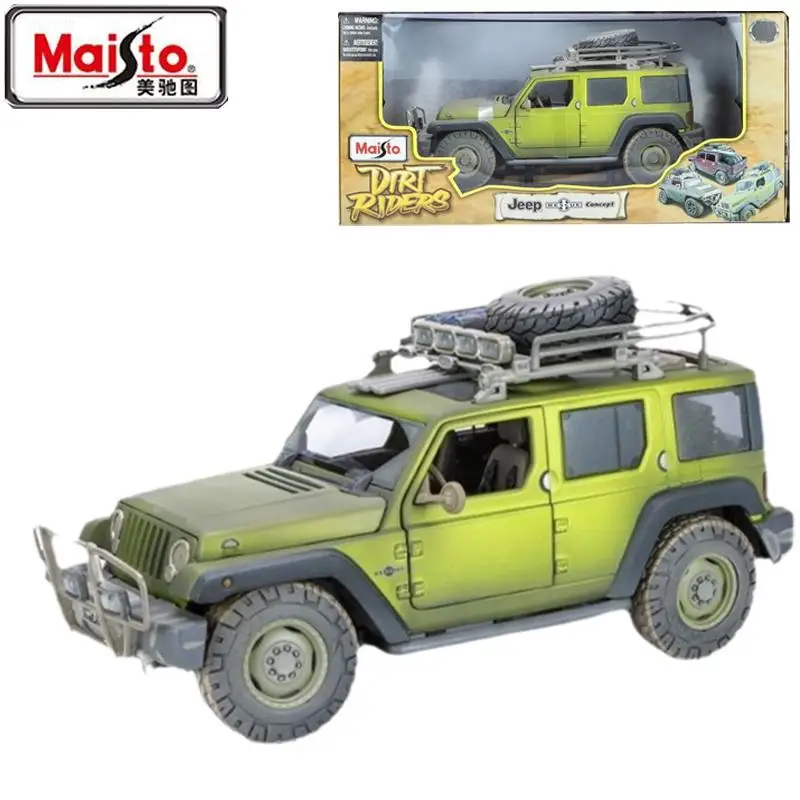 Maisto Original Genuine 1/18 Jeep Horse Herder Replica RESCUE CONCEPT Model Alloy Off-Road Vehicle Toy Ornaments Do-Over Version