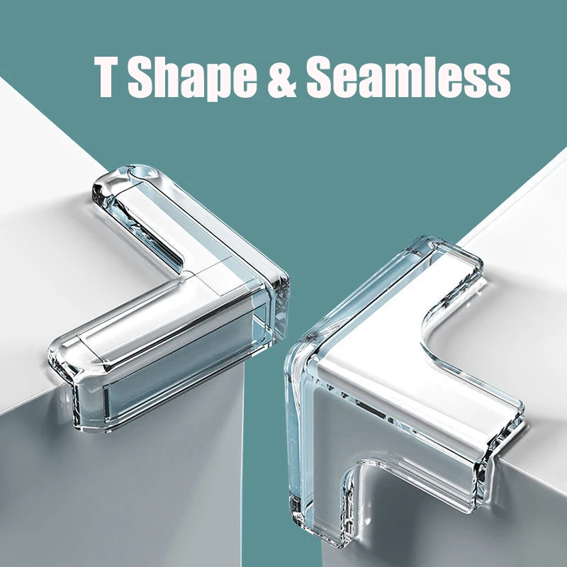 Limpar PVC Canto Protetores, Baby Security Protection, Móveis macios Corner Guard, Edge Covers, Sharp Corners, 4PCs, 4PCs