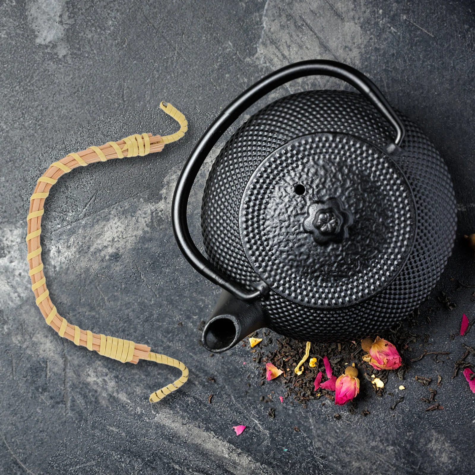 

2Pcs Rustic Bamboo Teapot Handle Comfortable Heat Resistant Grip for Outdoor Gatherings Home Decor Chinese Teapot Accessories