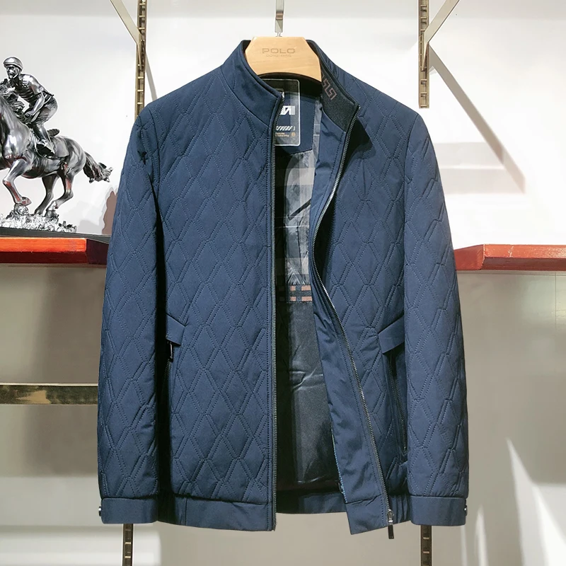

Lightweight Cotton Jacket for Men Fashionable Stand Collar Paul Style Diamond Stitching Spring New Arrival Urban Fashion