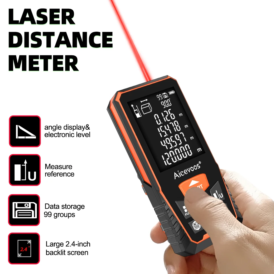 Aicevoos Digital Laser Rangefinder 50M 70M 100M 120M Laser Distance Meter Trena Laser Tape Measure Roulette Range Finder