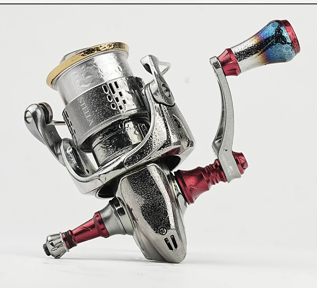 HEIGHTEN Spinnrolle mit Einzelgriff und Einstellbarem Spindelabstand von 40mm bis 50mm und 20mm Carbon-Knöpfen für Luya-Angeln – Detail 26