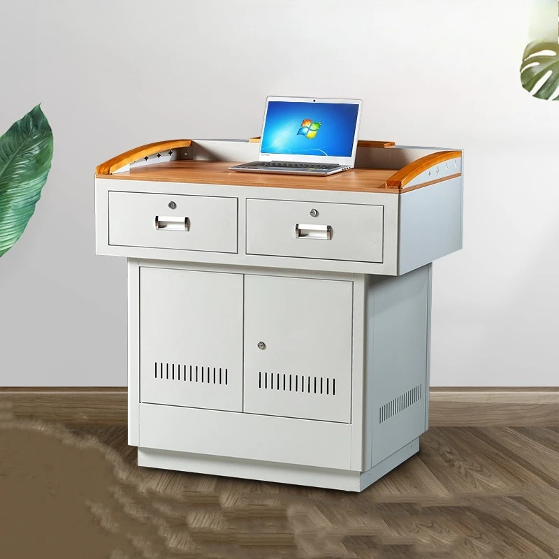 Multimedia Podium Vertical Steel Podium Center Console School Lectern
