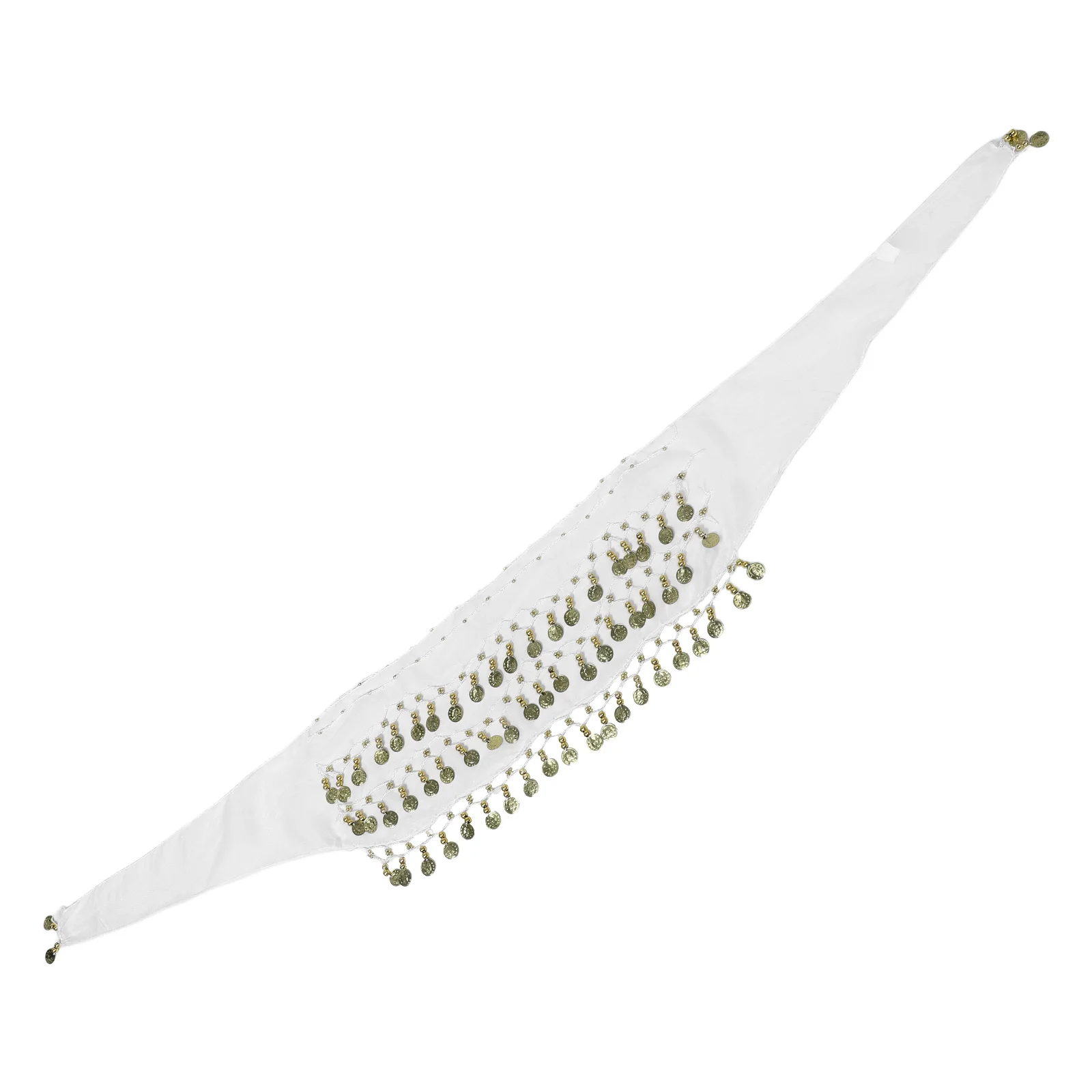 

Belly Dance Hip Scarf 72 Coins Triple Layer Chiffon Waist Chain Belt Belly Dancer Accessory for Festival Performance