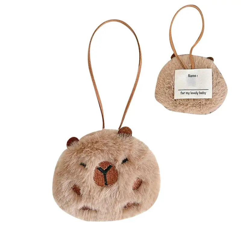 Capybara-abalorio para teléfono, mochila, colgante de llave, decoración, colgante de Animal bonito, muñeco de capibara, llavero de felpa, decoración de bolso, colgante de moda