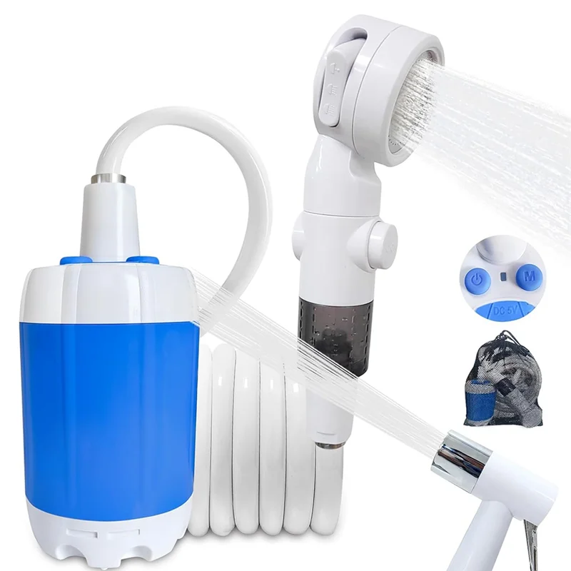

Outdoor Camp Shower Pump, Upgrade Rechargeable Electric Shower For Portable Use In For Camping,Hiking Traveling