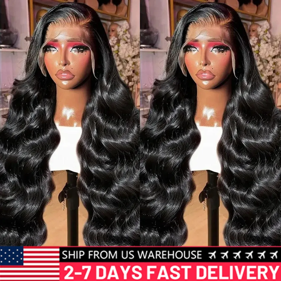 Brazilian Hair Body Wave Wig With Baby Hair Pre Plucked Bleached Knots Bling Hair Remy 13x4 13x6 Transparent Lace Frontal Wig