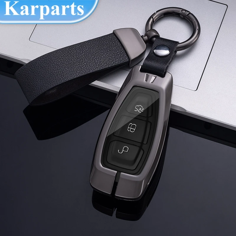 Fashion Metal Car Key Case For Ford Puma Grand C Max Focus Mondeo Kuga Fiesta Ecosport Transit Kuga Silicone Remote Key Case