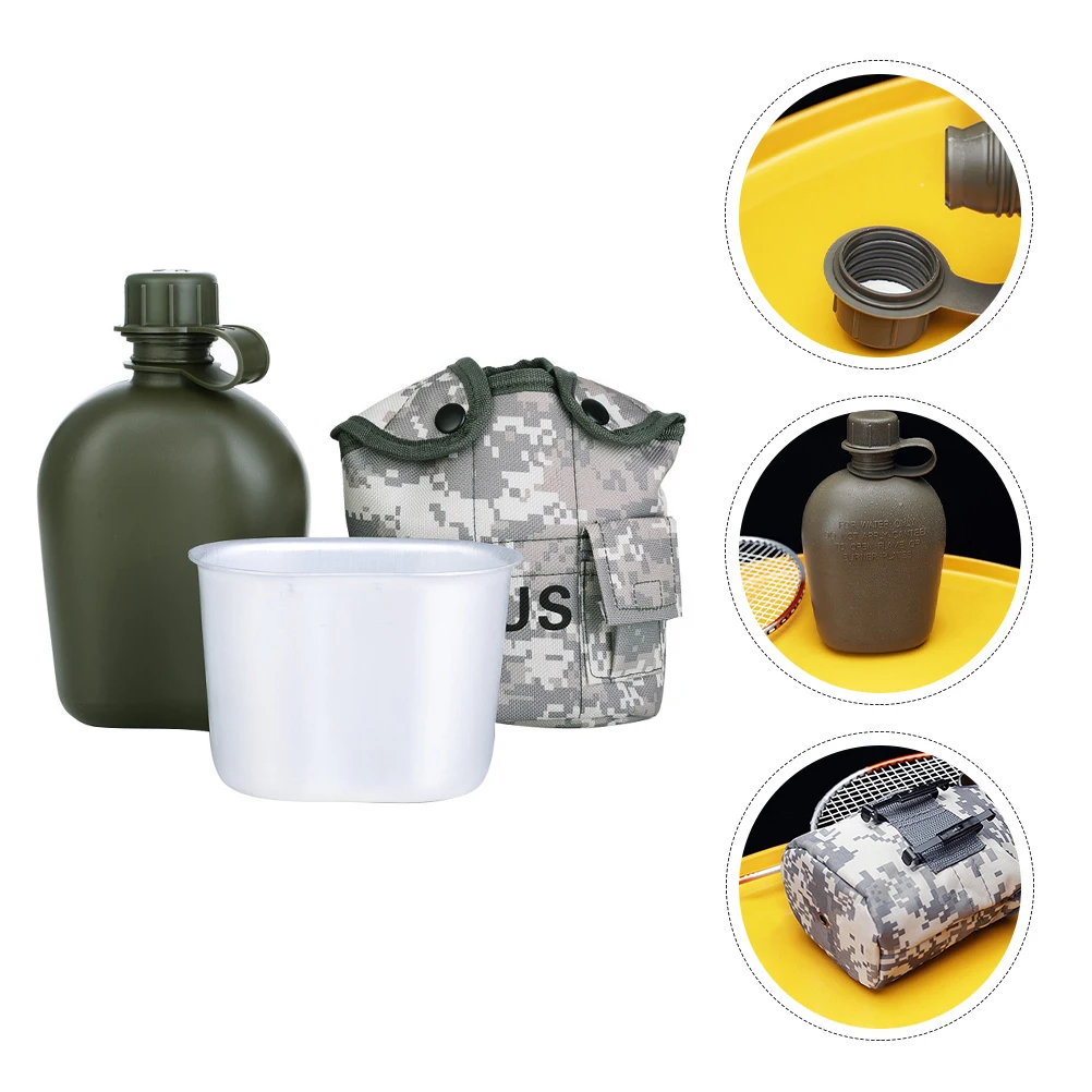 

1 set Military Canteen Premium Camo Water Bottle Eco-Friendly Food-Grade Material Leakproof Hiking Camping Hunting