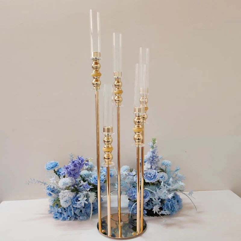 

1pcs 5pcs 10pcs 5 Heads 6 Heads Metal Candle Holders Candle Holders Luxury Wedding Table Centerpieces Party Decoration