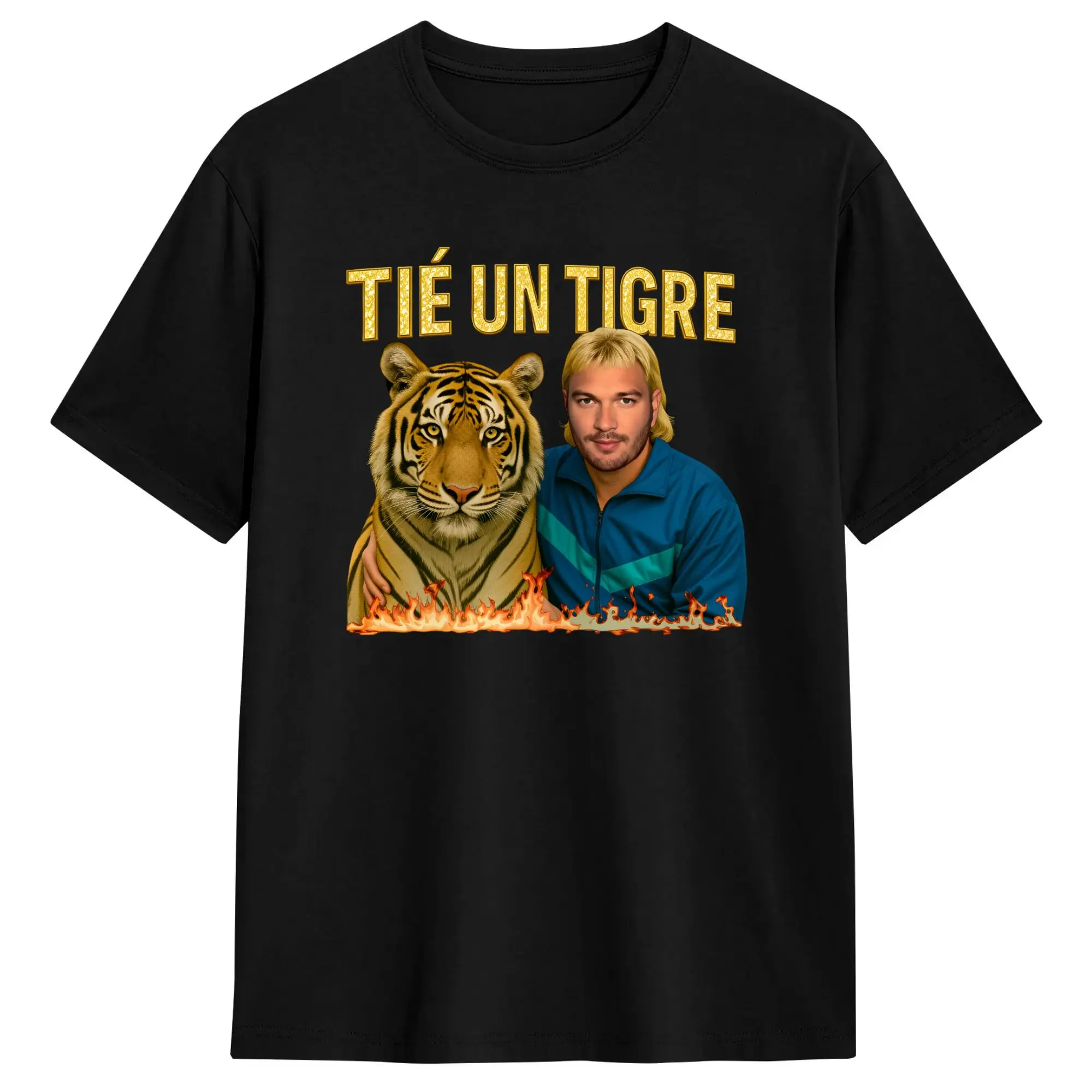 Men Women T Shirt Jul 'Tu es un tigre  T-Shirts Hip Hop  Summer Tees Vintage Cotton Tops Plus Size