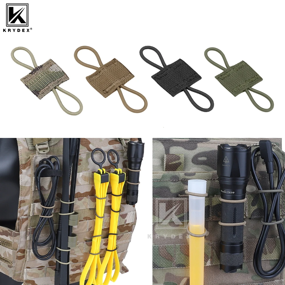 

KRYDEX 10 шт. эластичные фиксаторы PTT MOLLE, нейлоновые пряжки для строп, крепления для антенн PTT на охотничьи рюкзаки и жилеты