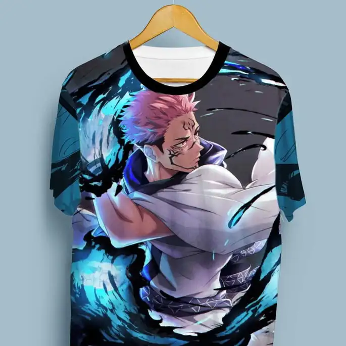 Jujutsu Kaisen Ryomen Sukuna Domain  3D Print T-shirt Men's Anime King of Curses Graphic Short Sleeve Tee Casual Streetwear Top