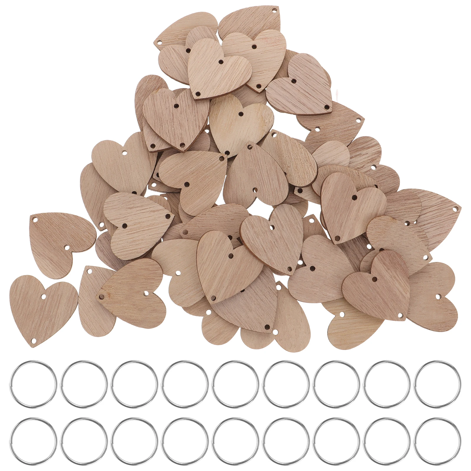 

50 Pcs Wooden Hanging Calendar Heart Shape DIY Decor Birthday Reminder Creative Wall nament Family Board Festival Supplies