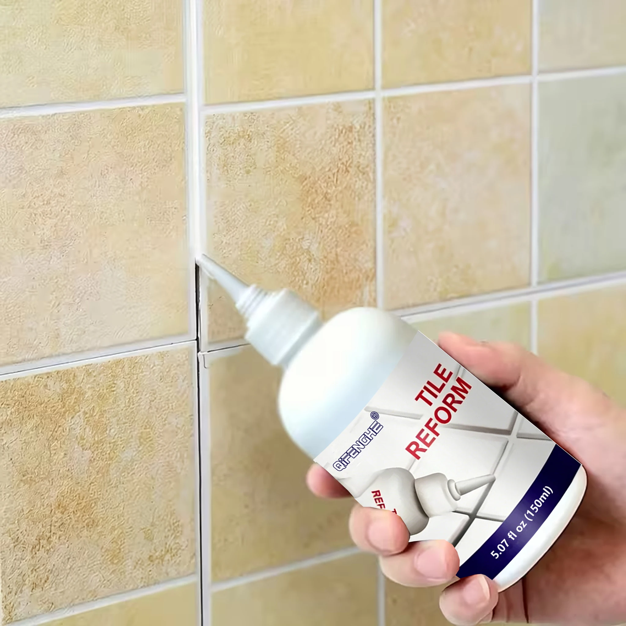Tile Reform Grout Repair Pen, Waterproof Tile Gap Filler, Mildew Resistant Tile Seam Refinisher for Bathroom Kitchen Floor Wall