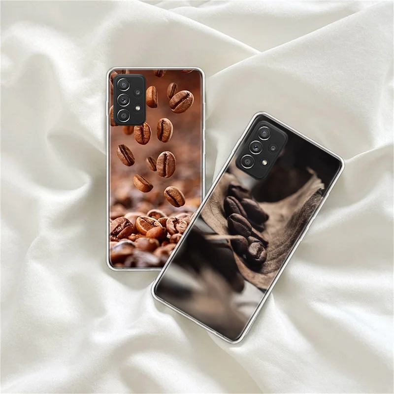 Newly Baked Coffee Beans Phone Case For Galaxy S23 S20 FE S21 Plus Samsung S24 S22 Ultra TPU Pattern S10 S10E S9 S8 Cover Soft C