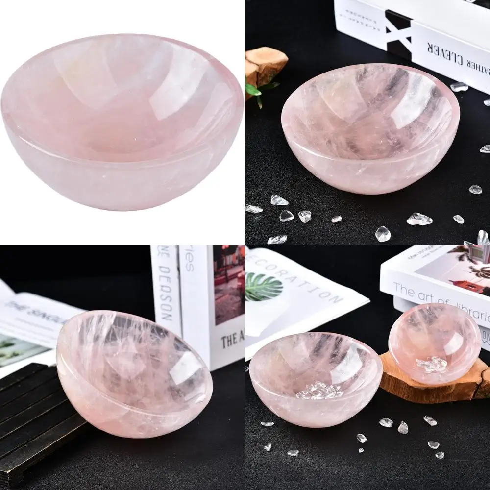 

Большая круглая чаша из розового кварца ручной работы для исцеления Рейки, домашнего декора и подарков