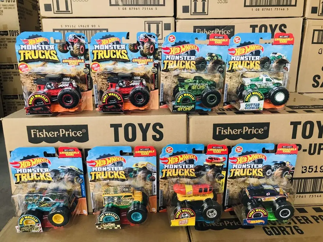 Oryginalne Hot Wheels FYJ44 1/64 Monster Trucks Series 2025 Mix A B Series Kolekcjonerskie zabawki samochodowe Diecast Pojazd Prezenty urodzinowe dla dzieci