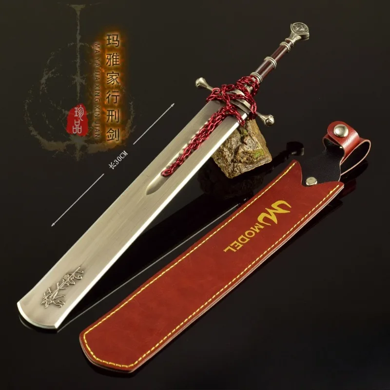 Anillo de espada del excepto Marais de 30cm, periférico de juego, accesorios artesanales de samurái de Metal, colección de adornos, regalo para niño