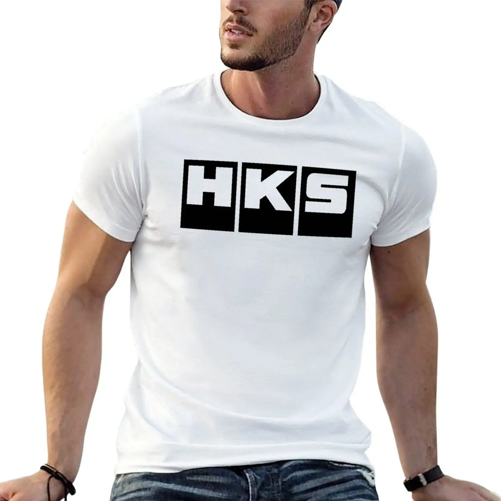 HKS Car Tuning Black T-Shirt Basic Regular Fit Casual T-Shirt