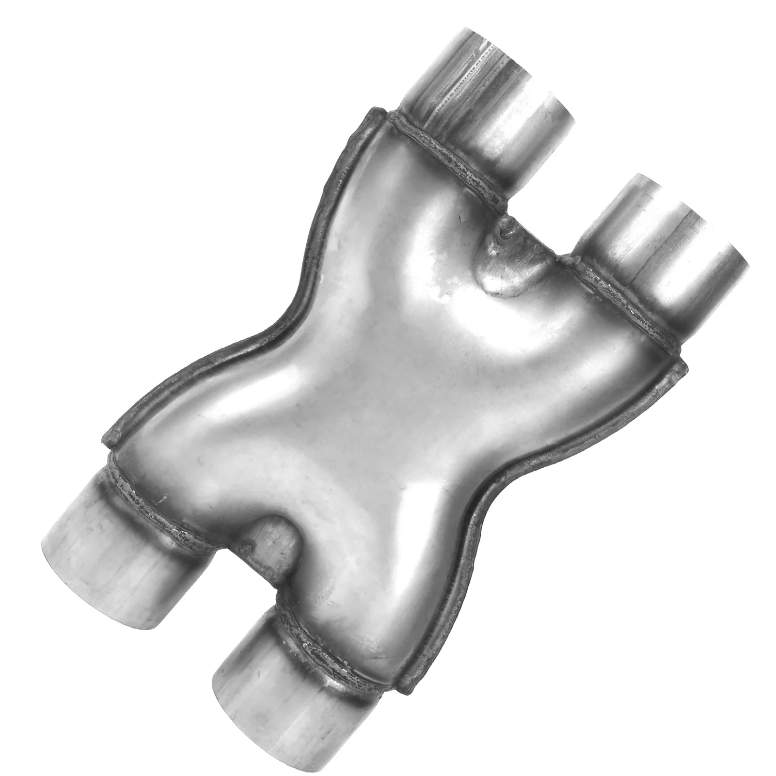Exhaust XPipe Dual Inlet Outlet 2.5in Universal Stainless Steel Crossover Universal