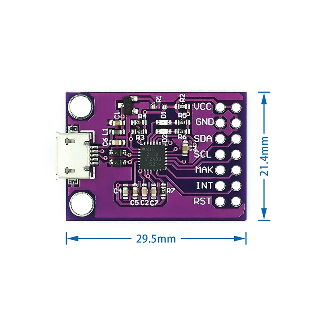 บอร์ดตรวจการ CP2112 1ชิ้นเชื่อมต่อ USB เข้ากับ SMBus โมดูลการสื่อสาร I2C 2.0ไมโคร USB ชุดประเมิน2112สำหรับเซ็นเซอร์โมดูล CCS811