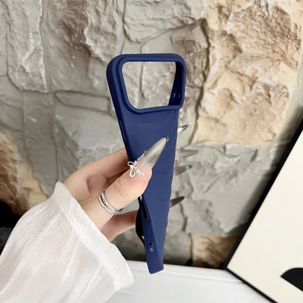 Funda de silicona suave con ondas de agua 3d para iPhone 17 Air 16 15 14 13 12 Pro Max 17Pro 17PROMAX, funda de armadura esmerilada de lujo a prueba de golpes