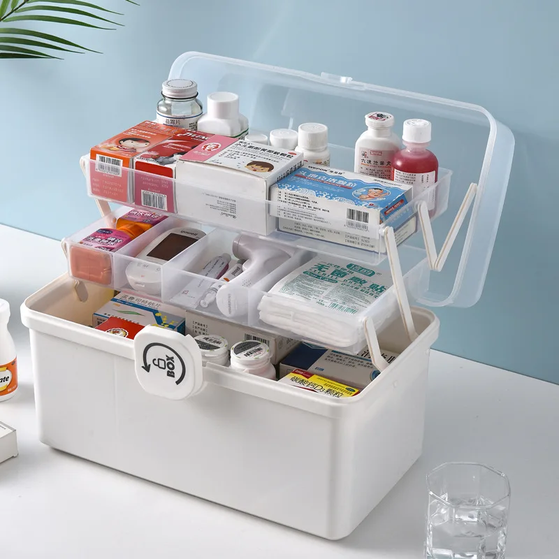 

Medical box Multi-layer portable medical emergency medicine small medicine box Family medicine storage box