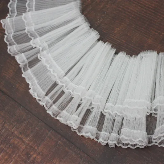 13cm Pleated Frill Lace Mesh Lace Hanfu Sleeve Clothing Accessories Decoration Pleated Lace