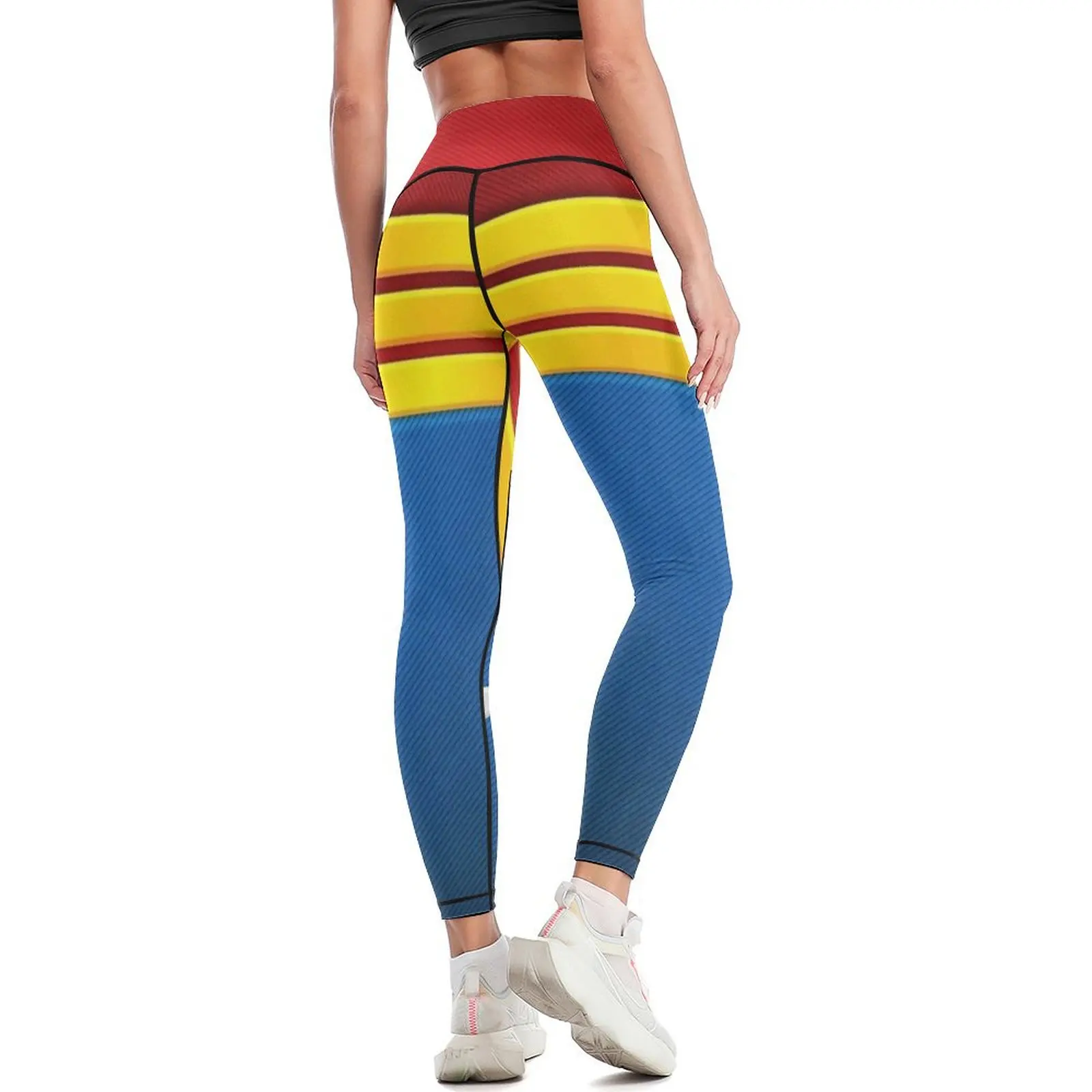 Wonderful Girl Red Gold blue logo Leggings Tight fitting woman sport pants sports tennis for sporty woman gym Womens Leggings