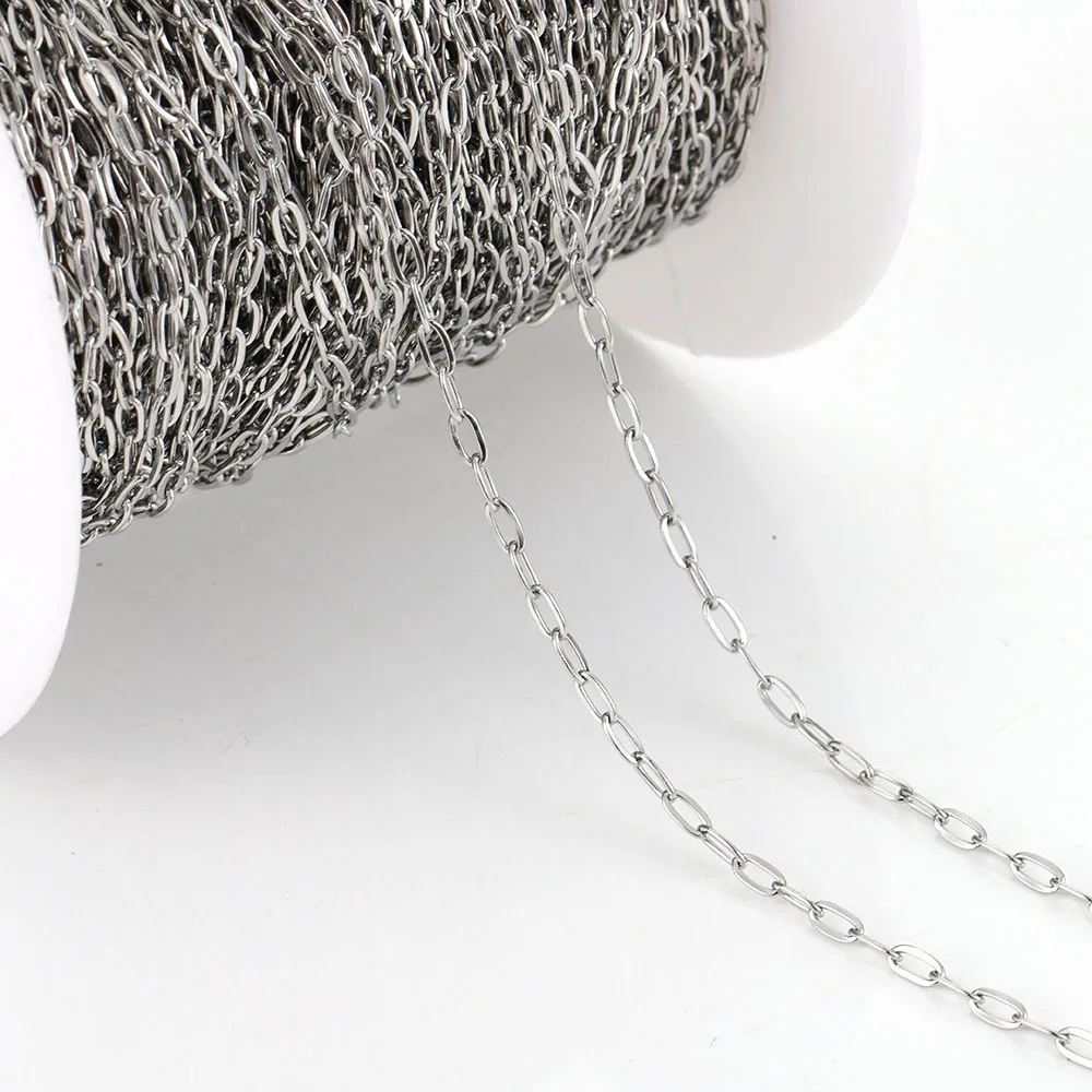 2 Meters Stainless Steel Chains 2X5mm for DIY Jewelry Making